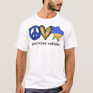 Frieden, Liebe, ukrainische Flagge Ich stehe mit d T-Shirt