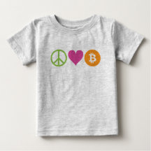 Frieden, Liebe und Bitcoin-Kleinkind-T-Shirt
