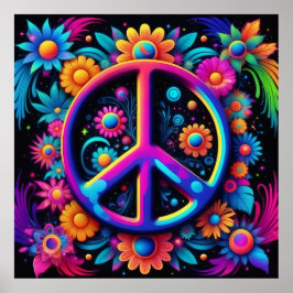 Frieden, Liebe und Blume Poster