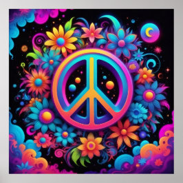 Frieden, Liebe und Blume Poster