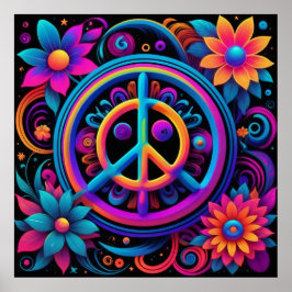 Frieden, Liebe und Blume Poster