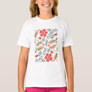 Frieden, Liebe und Blumen – Florales T-Shirt