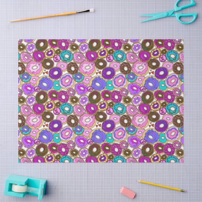 Frieden Liebe und Donuts Seidenpapier (Basteln)