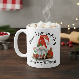 Frieden, Liebe und Freude, Niedlicher Gnome Weihna Kaffeetasse