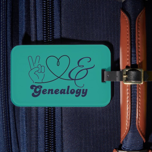Frieden, Liebe und Genealogie Gepäckanhänger (Vorderseite Insitu 4)