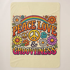 Frieden, Liebe und Grooviness Sherpa Blanket Sherpadecke