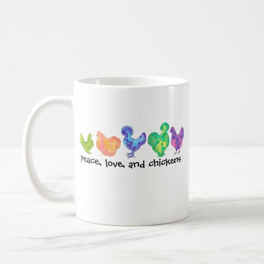 Frieden, Liebe und Huhn-Tasse Kaffeetasse