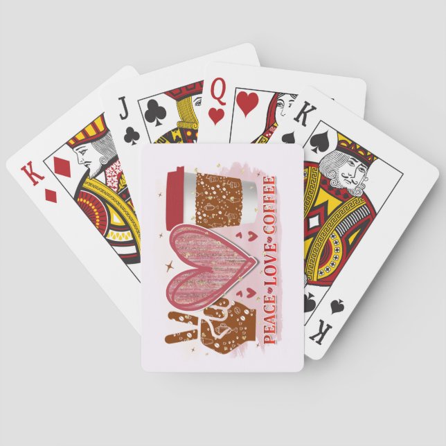Frieden, Liebe und Kaffee Spielkarten (Rückseite)