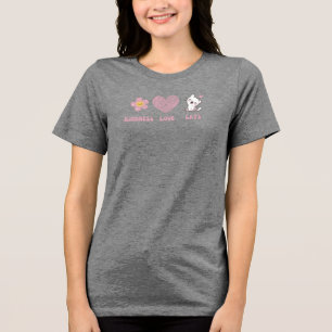 Frieden, Liebe und Katzen Kritzeleien Tri-Blend Shirt