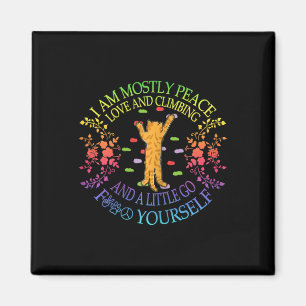 Frieden Liebe Und Klettern Lustiger Bouldering Kat Magnet