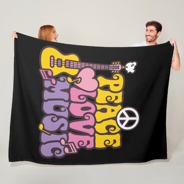 Frieden, Liebe und Musik - Fleece Blanket (Beispiel)