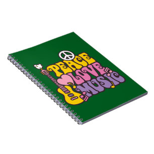 Frieden, Liebe und Musik Foto Notizbuch Notizblock