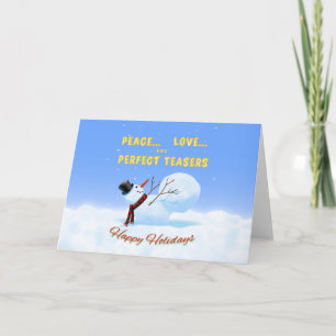 Frieden, Liebe und perfekte Teasers-Feiertagskarte Feiertagskarte