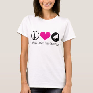Frieden, Liebe und Pitbulls Damen-T - Shirt