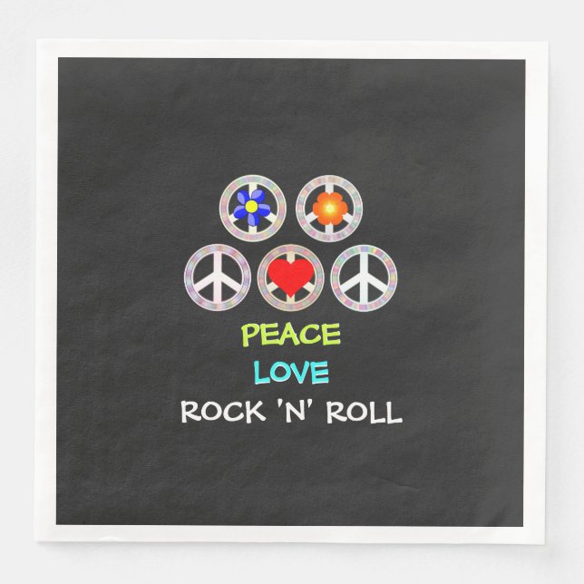 Frieden, Liebe und Rock 'n' Roll, Serviette (Vorderseite)