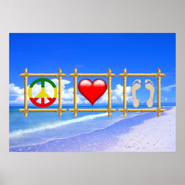 Frieden, Liebe und Sandfüße Poster (Vorne)