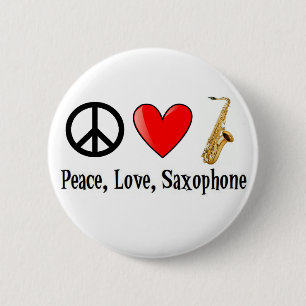 Frieden, Liebe und Saxophone Button