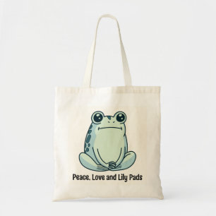 Frieden Liebe und Seerosen Zen Frosch Tragetasche