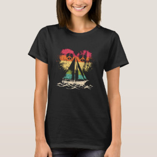 Frieden Liebe Und Segeln - Vintage-Friedenssymbol  T-Shirt