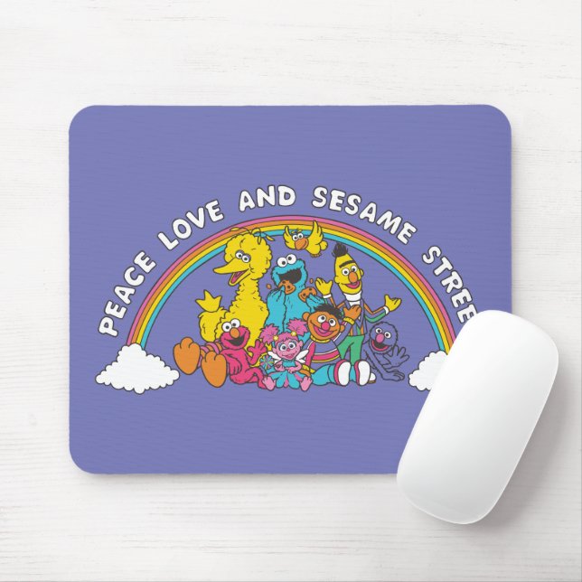 Frieden, Liebe und Sesamstraße Mousepad (Mit Mouse)