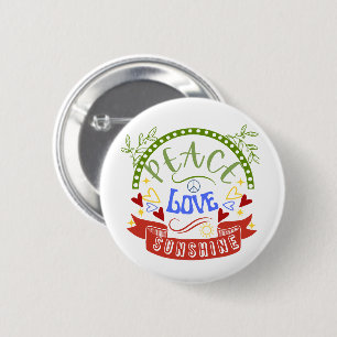 Frieden, Liebe und Sonnenschein Button