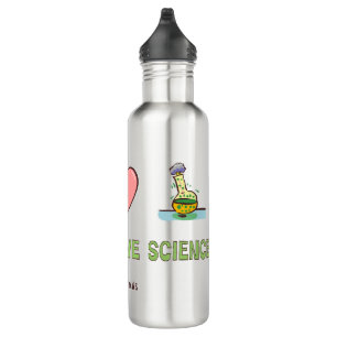 Frieden Liebe und Wissenschaft mit individuellem N Edelstahlflasche