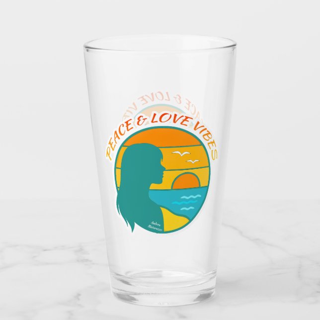 Frieden & Liebe Vibes Glas (Vorderseite)