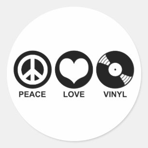 Frieden Liebe Vinyl Runder Aufkleber