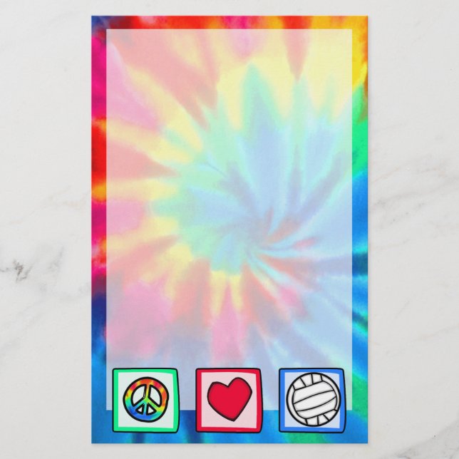 Frieden, Liebe, Volleyball Briefpapier (Vorderseite)