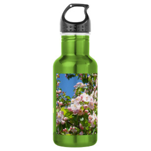 Frieden Liebe Volleyball Rosa Blüten Edelstahlflasche