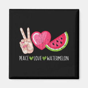 Frieden Liebe Wassermelone Lustiger Sommer Fruchtl Magnet