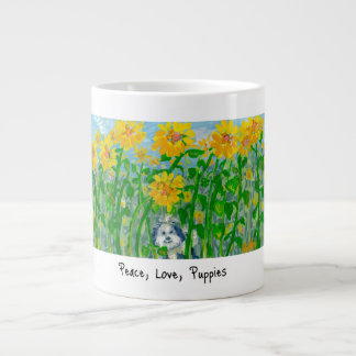 Frieden, Liebe, Welpen, Tasse