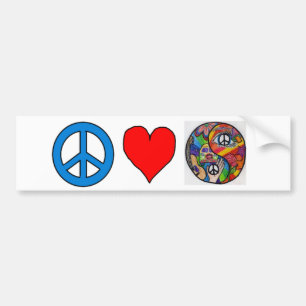 Frieden, Liebe, Yin Yang Autoaufkleber