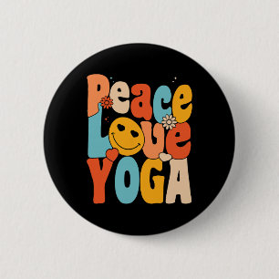 Frieden Liebe Yoga Retro Yoga Mütter Yoga Oma Button