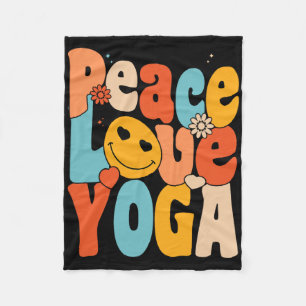 Frieden Liebe Yoga Retro Yoga Mütter Yoga Oma Fleecedecke