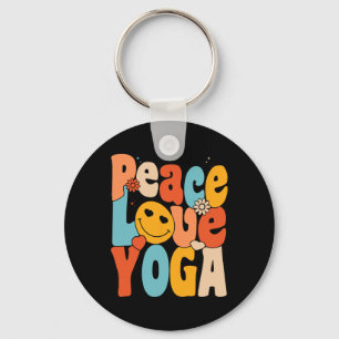 Frieden Liebe Yoga Retro Yoga Mütter Yoga Oma Schlüsselanhänger