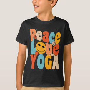 Frieden Liebe Yoga Retro Yoga Mütter Yoga Oma T-Shirt