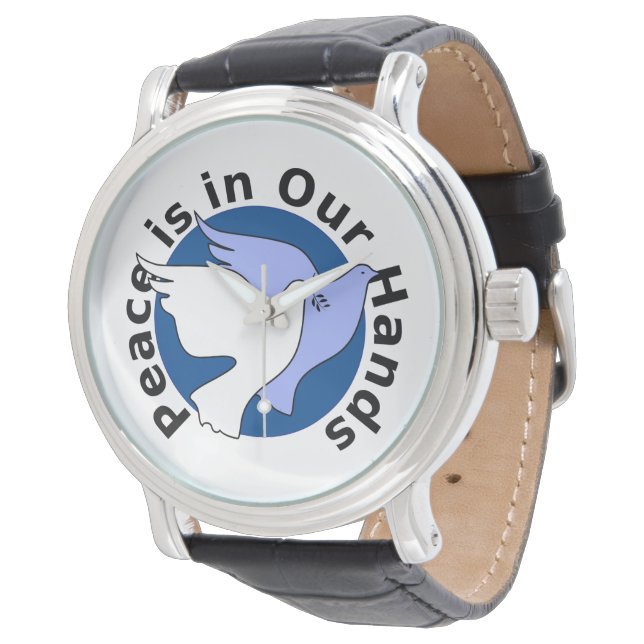 FRIEDEN LIEGT IN UNSERER HAND ARMBANDUHR (Schrägansicht)