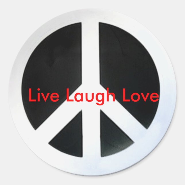 Frieden, Live-Laugh-Liebe Runder Aufkleber (Vorderseite)
