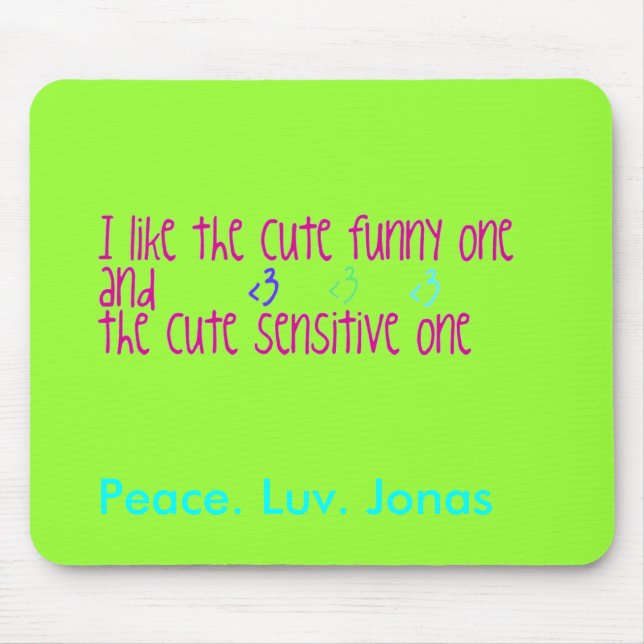 Frieden. Luv. Jonas-Mausunterlage Mousepad (Vorne)