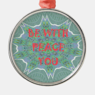 Frieden mit Ihnen inspirierender Grafik-Text Silbernes Ornament