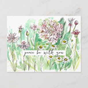 Frieden mit Ihnen Sommerferien Wildblumen Postkarte