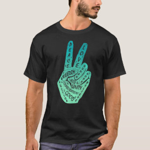 Frieden nicht Krieg Frieden machen Handzeichen 1 T-Shirt