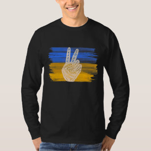 Frieden nicht Krieg Frieden machen Handzeichen 6 T-Shirt