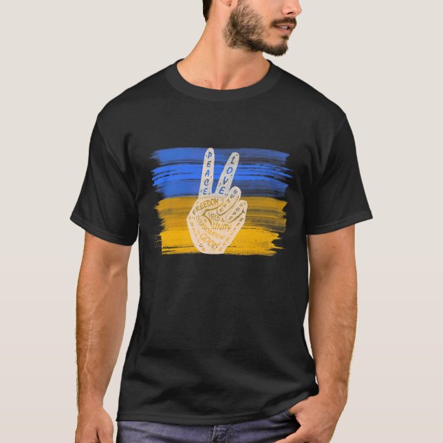Frieden nicht Krieg Frieden machen Handzeichen 6 T-Shirt (Vorderseite)