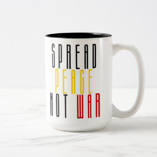 Frieden nicht Krieg verbreiten und Leben Gerettet Zweifarbige Tasse