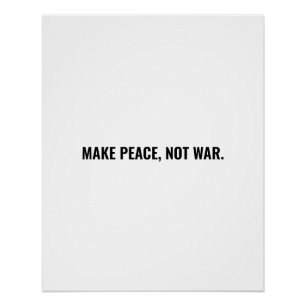 Frieden nicht Krieg weißen minimalistischen Brauch Poster