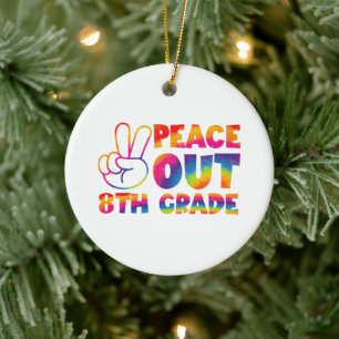 Frieden raus Achte Klasse Tie Dye Letzter Tag 8. K Keramik Ornament
