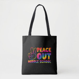 Frieden raus Mittelschule Tie Dye Letzter Schultag Tasche