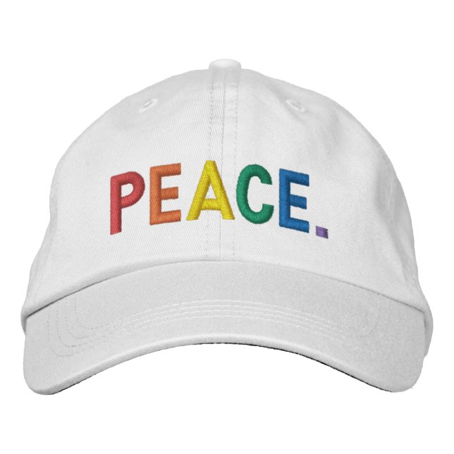Frieden Regenbogenfarben Typografie lgbtq stolz Bestickte Baseballkappe (Vorderseite)